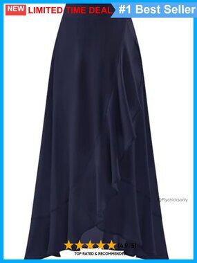Chiffon Tiered Ruffle Long Skirt A-Line Elastic Waist Summer Beach